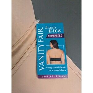 Vanity Fair Beauty Back Strapless Bra 40G Rose Beige Converts 5 Ways NWT